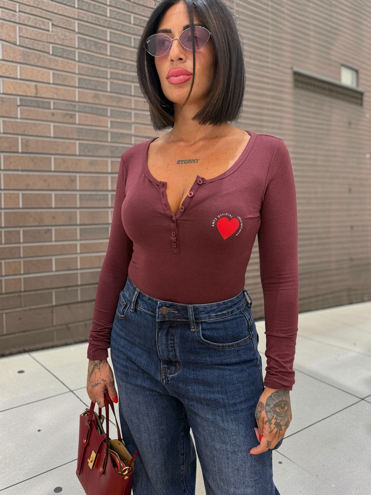 SHIRT AMY SERAFINO BORDEAUX