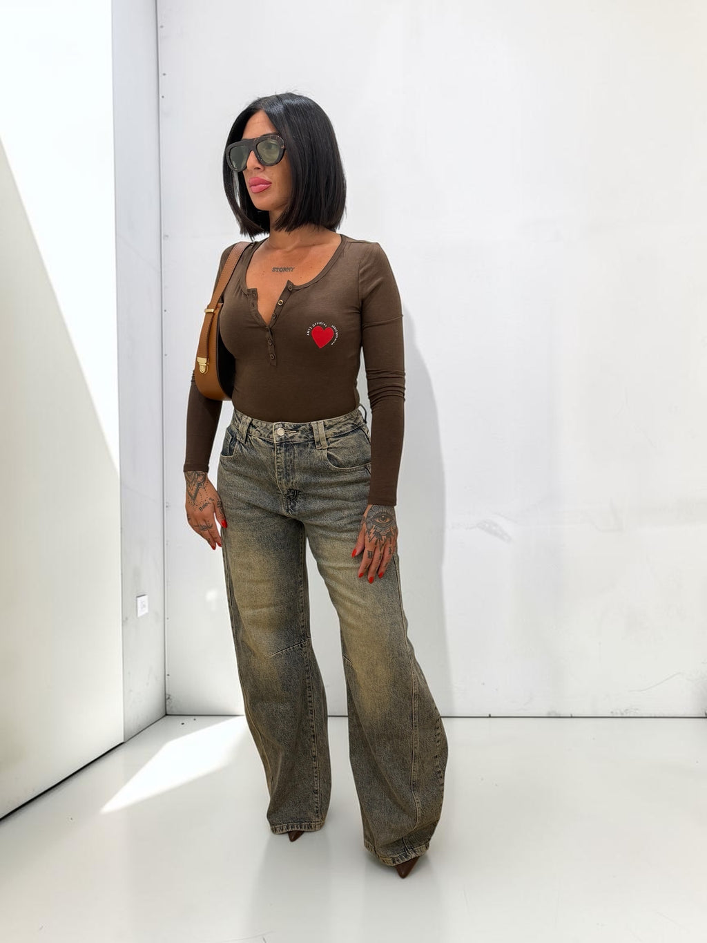 SHIRT AMY SERAFINO MARRONE